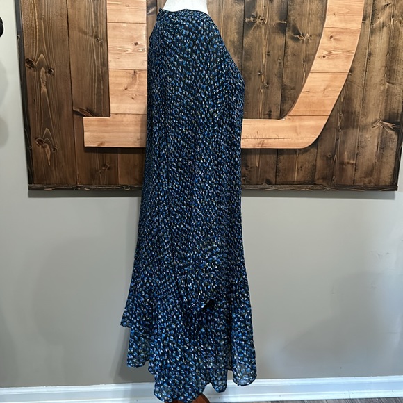 Madewell Crinkle Pleated Georgette Mini Dress in Blue Ditsy Floral - Picture 7 of 13